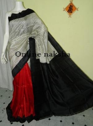 Block Printed Silk Saree