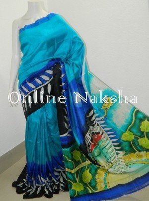 Painting Pure Silk Saree