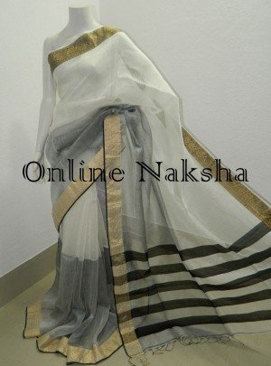Designer Handloom Linen Saree