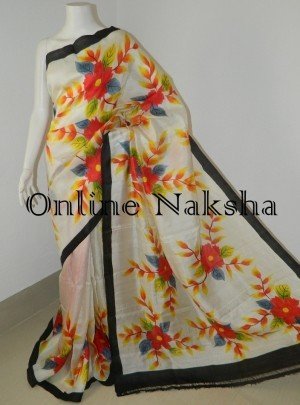 Floral Acid Painted Saree