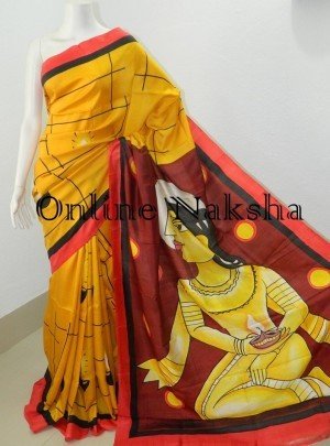 Handpainted Silk Saree Online