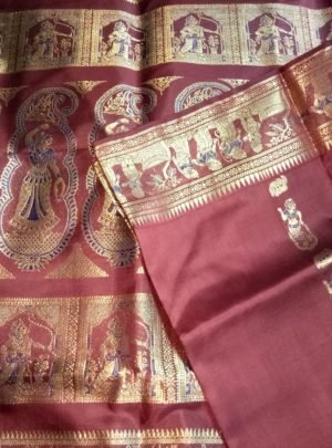 Bishnupuri Swarnachari Pure Silk Saree