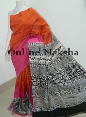 Pure Silk Block Print Saree