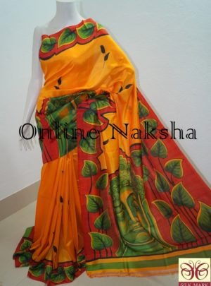 Handpainted Designer Pure Silk Sari