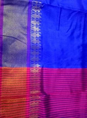Royal Blue Handloom Pure Silk Sari Online