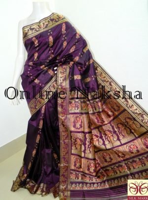 Handloom Bishnupuri Baluchari Silk Saree