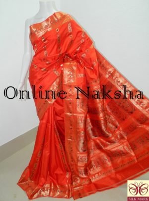 Orange Swarnachari Wedding Saree
