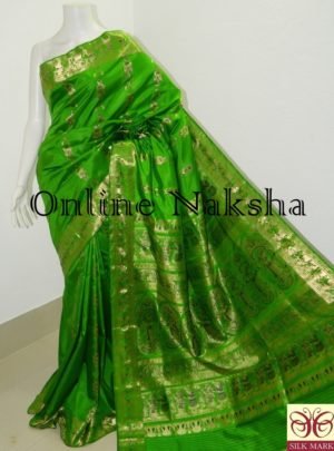 Bishnupuri Pure Silk Swarnachari Saree