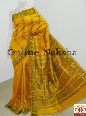 Yellow Baluchari Pure Silk Saree Online