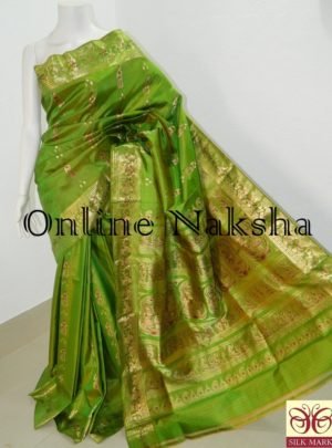 Green Bishnupuri Swarnachari Saree Online
