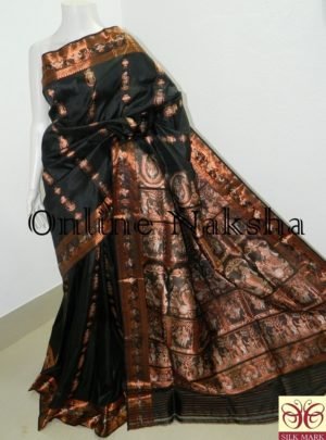 Black Bishnupuri Sournchari Sharee Online