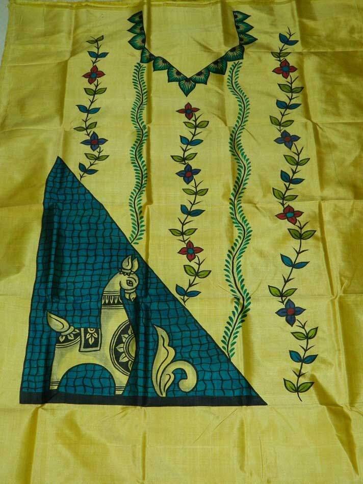 Dress Material Online Silk Handpaint