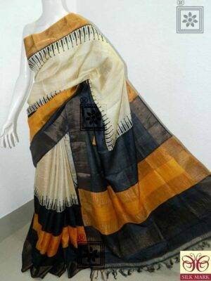 Zari Tussar Silk Printed Saree